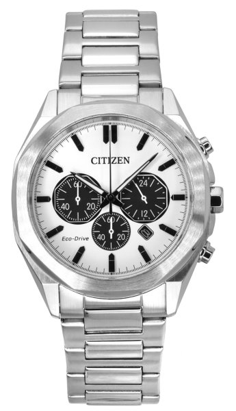 画像1: 【送料無料】CITIZEN シチズン 逆輸入 メンズ腕時計 クロノグラフ エコドライブ ホワイトダイヤル CA4590-81A (1)