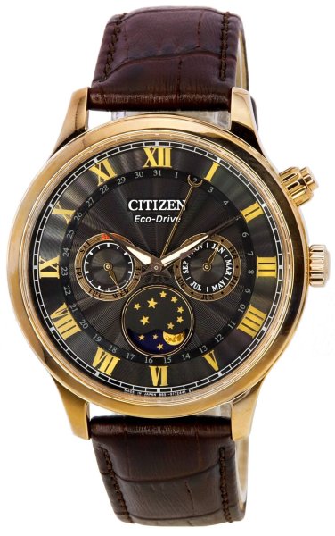 画像1: 【送料無料】CITIZEN シチズン 逆輸入 メンズ腕時計 ムーンフェイズ ブラックダイヤル AP1059-19E (1)