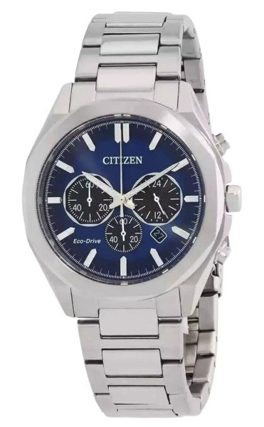 画像1: 【送料無料】CITIZEN シチズン 逆輸入 メンズ腕時計 クロノグラフ エコドライブ ブルーダイヤル CA4590-81L (1)