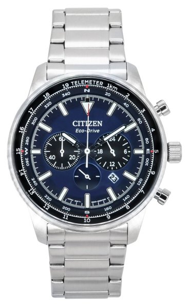 画像1: 【送料無料】CITIZEN シチズン 逆輸入 メンズ腕時計 クロノグラフ エコドライブ ブルーダイヤル CA4500-91L (1)